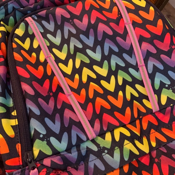 Lands End Rainbow Heart Large Backpack - Picture 7 of 8